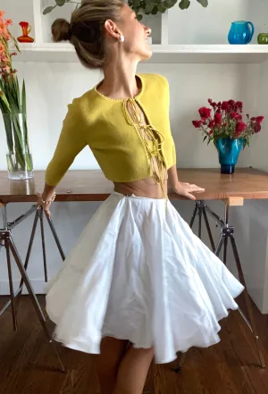 JENNY SCALLOPED CARDIGAN IN HOT-HONEY