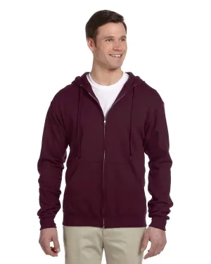 Jerzees Lightweight Full-Zip Hooded Sweatshirt | Maroon
