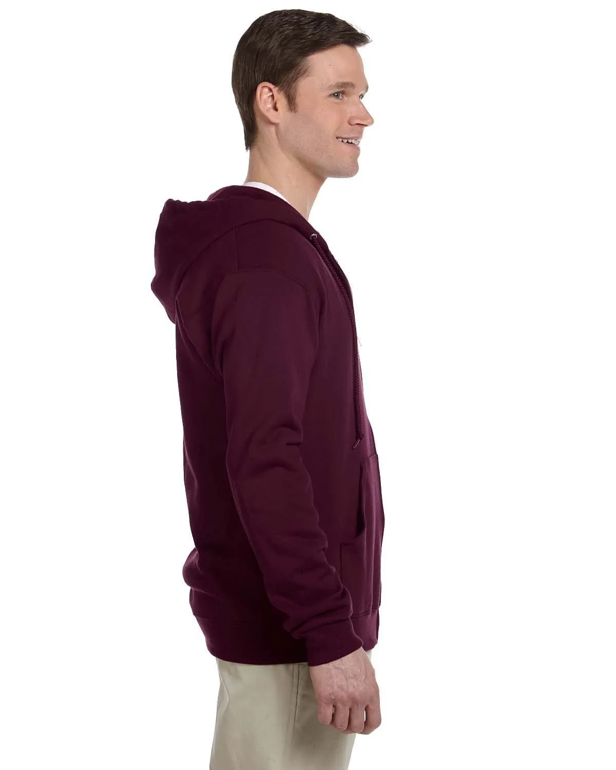Jerzees Lightweight Full-Zip Hooded Sweatshirt | Maroon