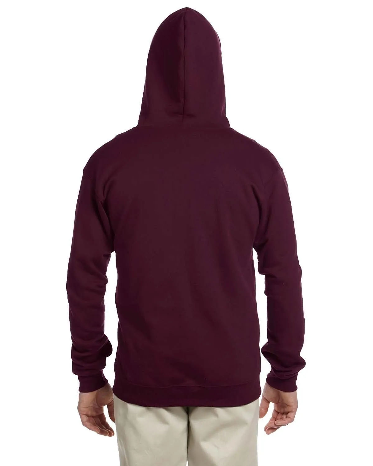 Jerzees Lightweight Full-Zip Hooded Sweatshirt | Maroon