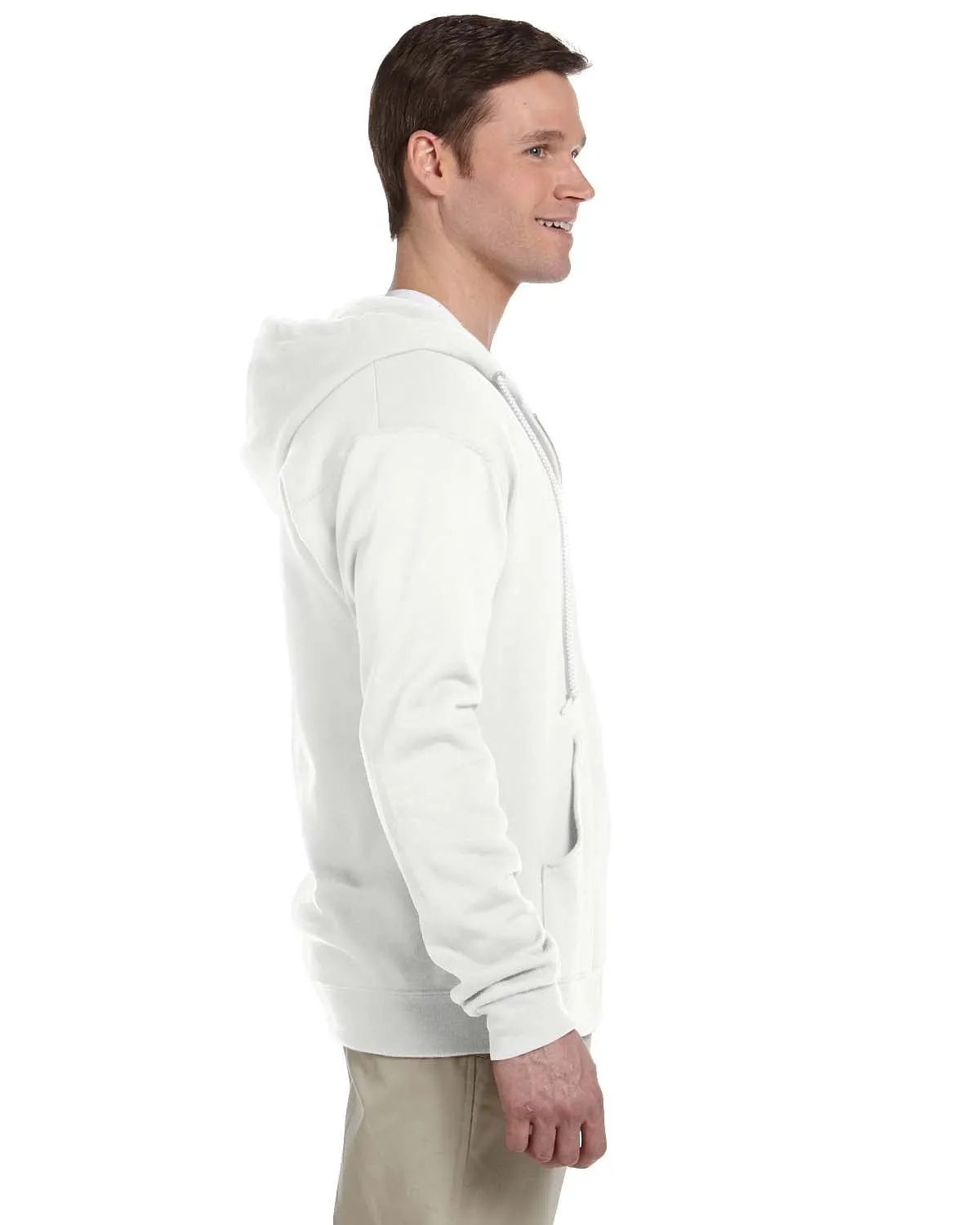 Jerzees Lightweight Full-Zip Hooded Sweatshirt | White