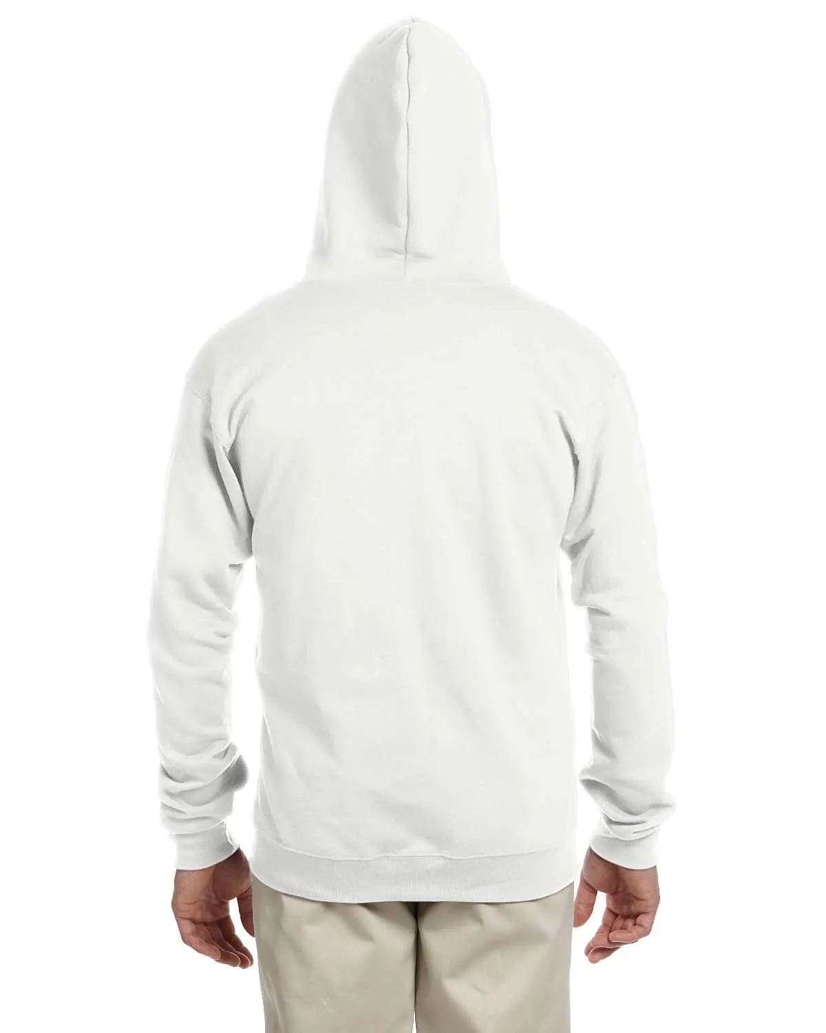 Jerzees Lightweight Full-Zip Hooded Sweatshirt | White
