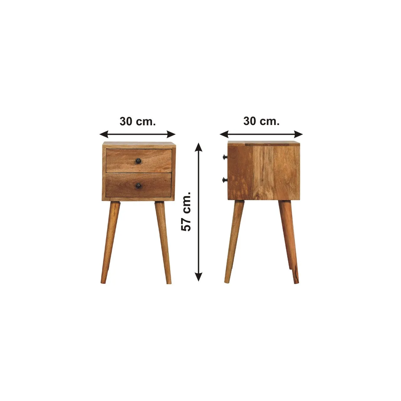JOEL Oak-ish Narrow Bedside Table