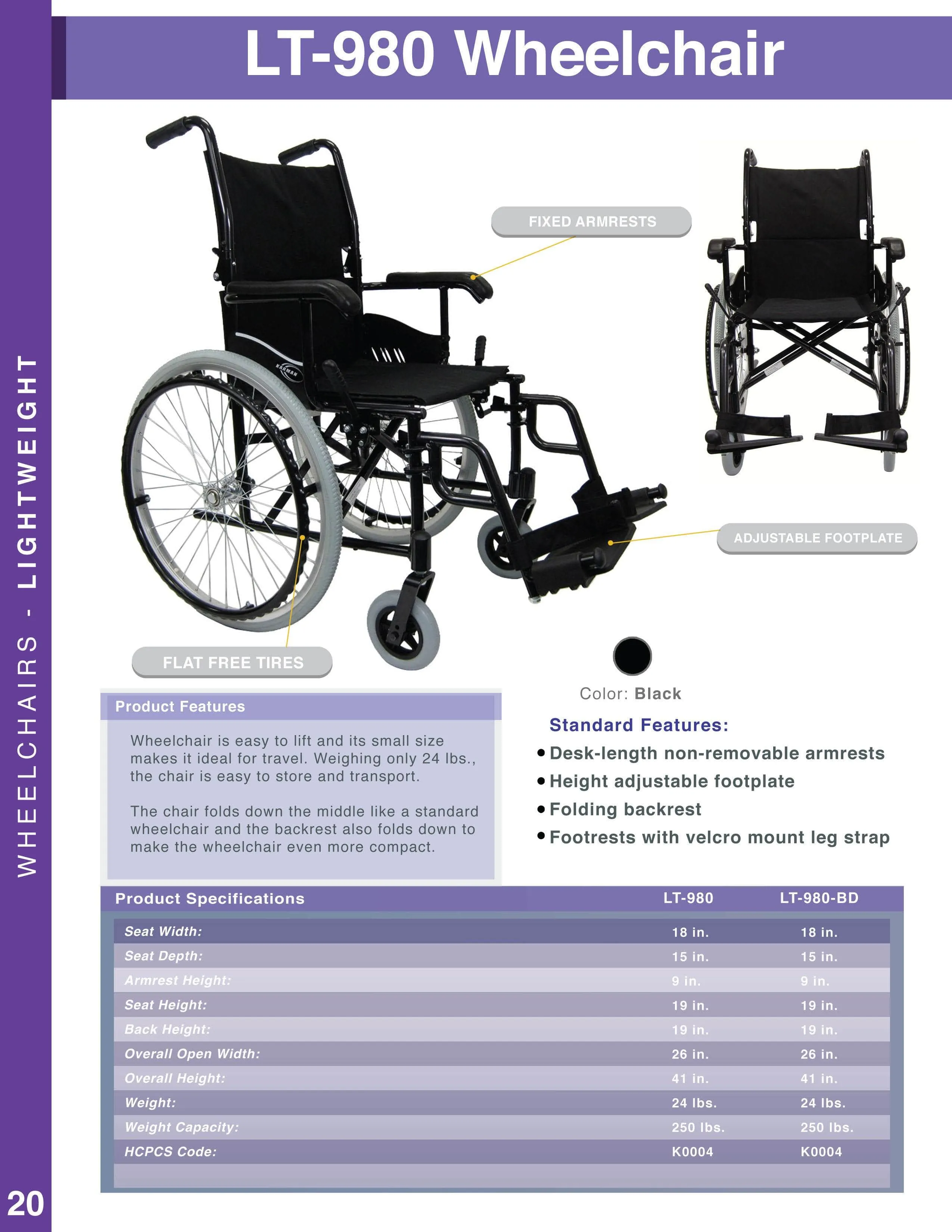 Karman LT-980 Ultra Lightweight Wheelchair