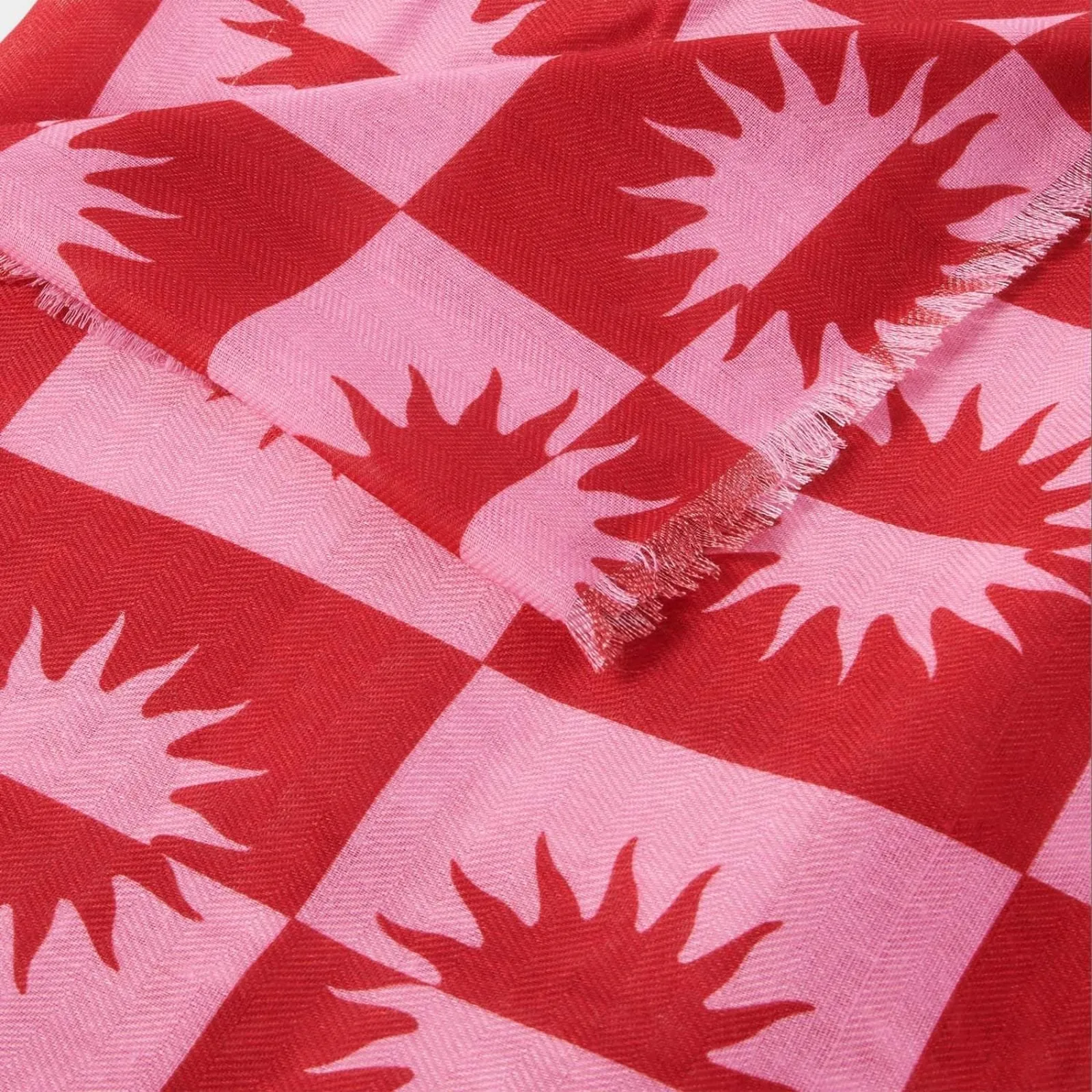Katie Loxton Le Soleil Printed Scarf - Red Pink