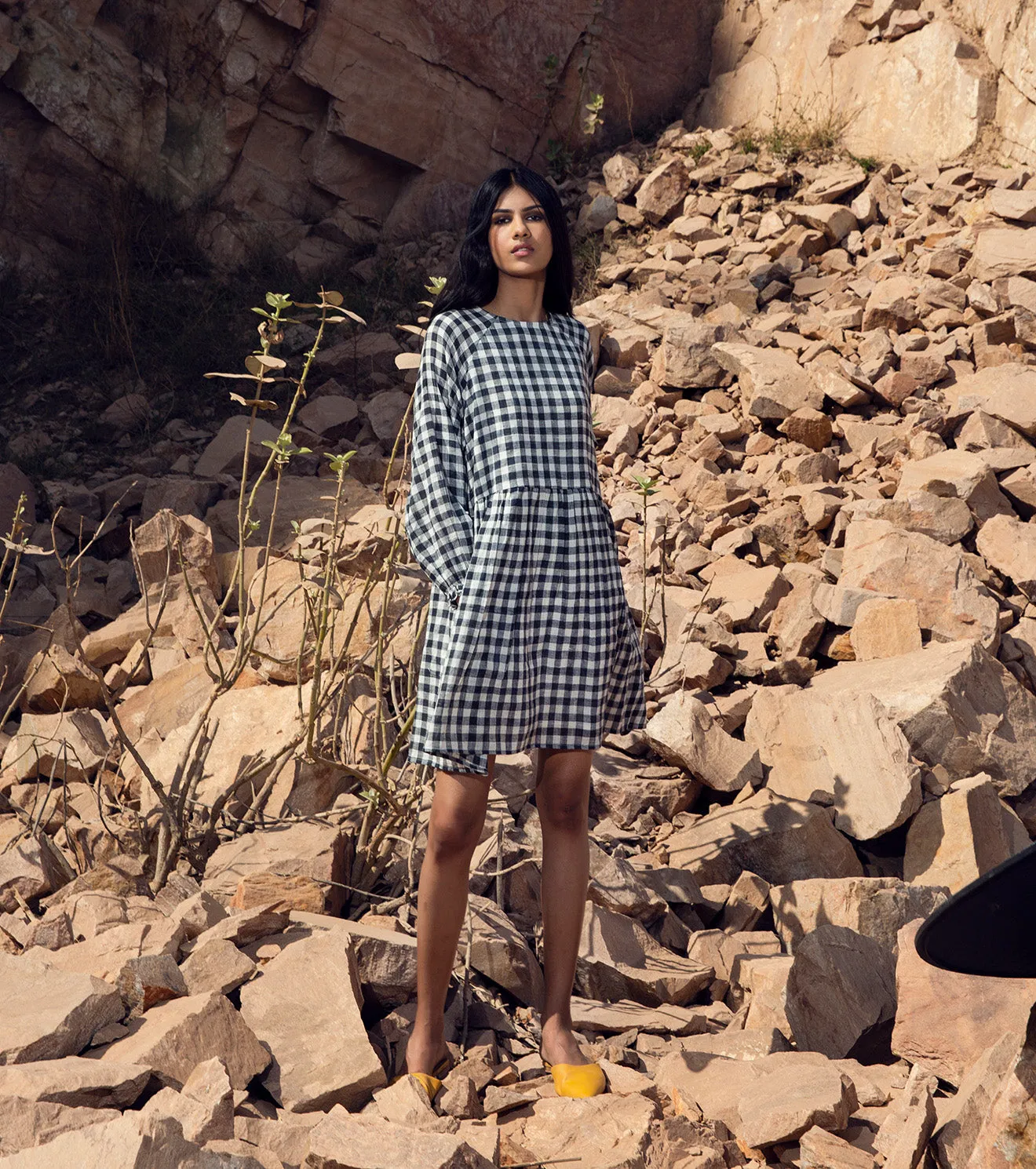 KharaKapas I Checkered Raglan Sleeve Short Dress  I  32 Days Of Summer
