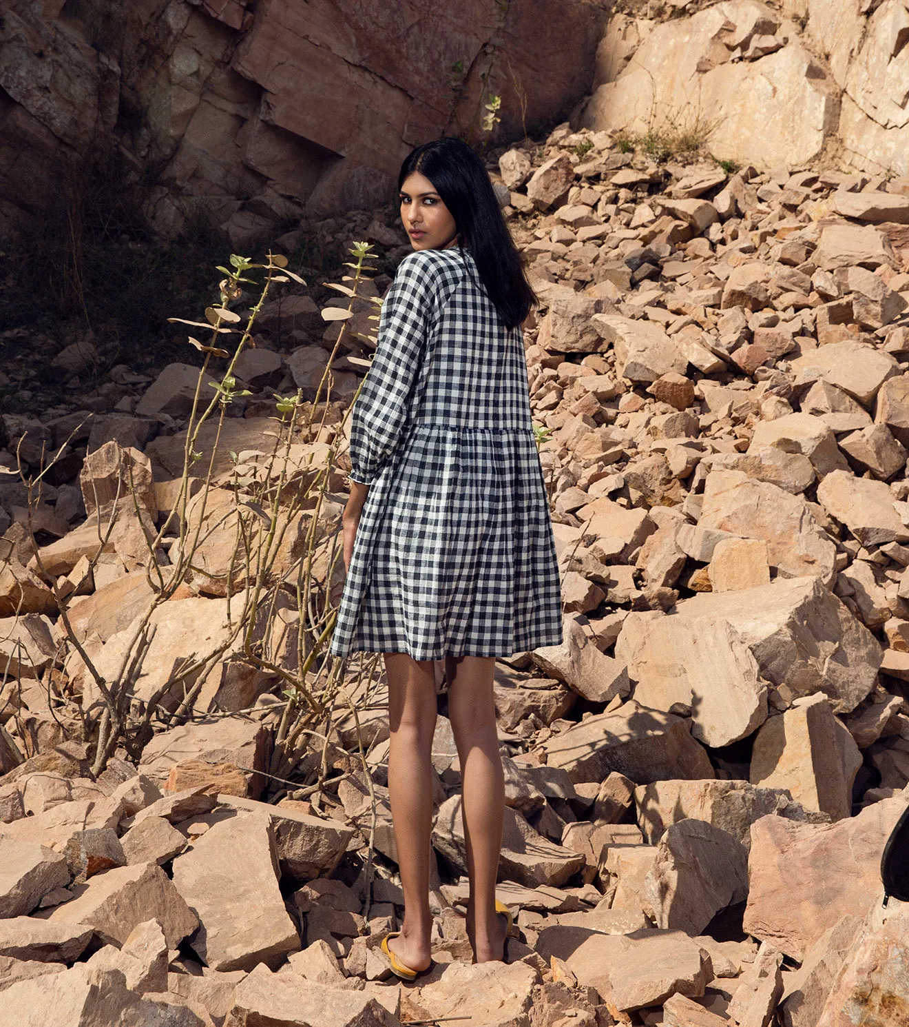 KharaKapas I Checkered Raglan Sleeve Short Dress  I  32 Days Of Summer