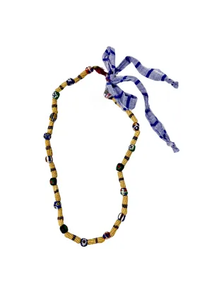 Krobo Beads and Wicker Necklace