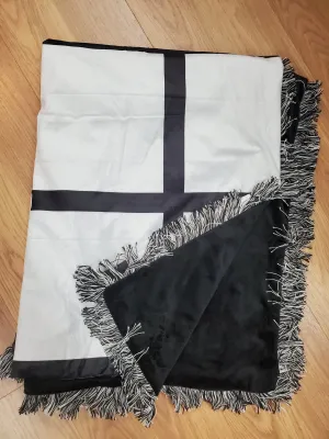 Large Checkered Fringe Blanket