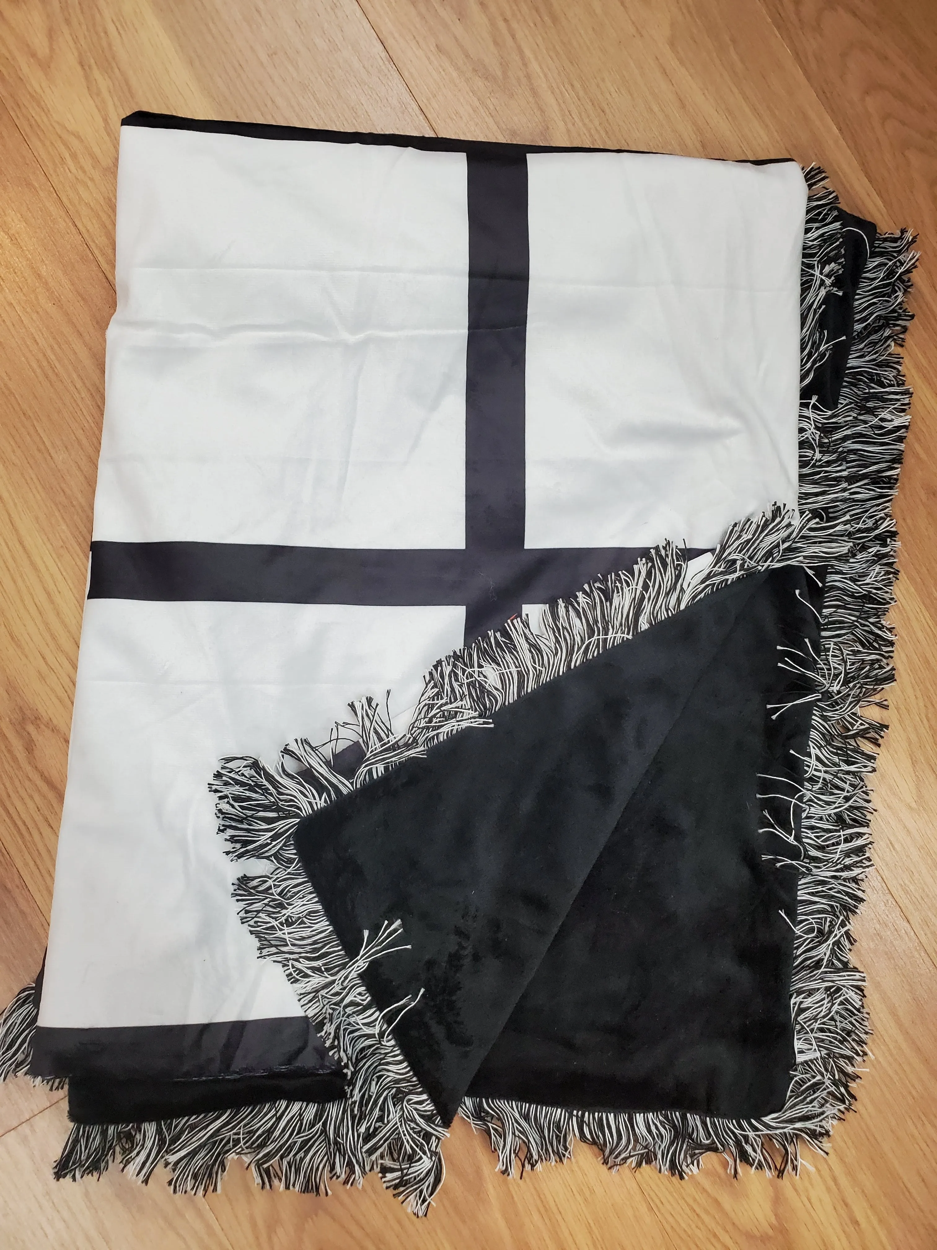 Large Checkered Fringe Blanket