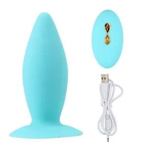 Le Plug Anal Vibrant bleu simple perle