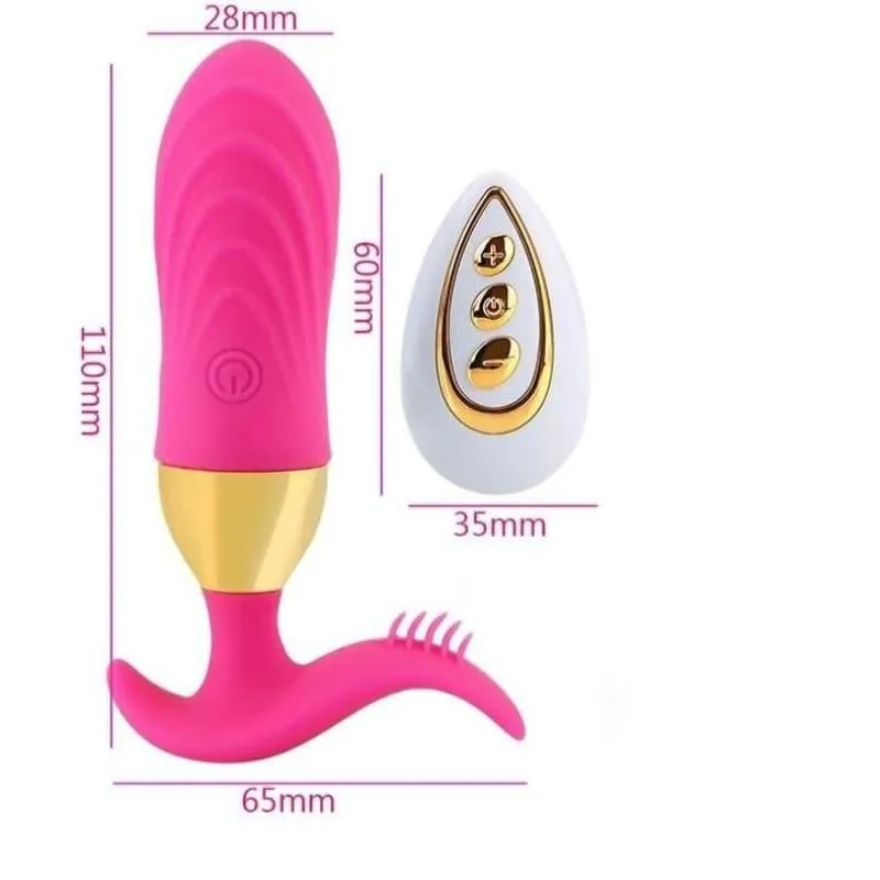 Le Plug Anal Vibrant ovale ancre vague noir