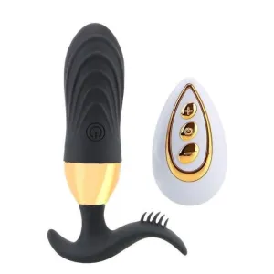 Le Plug Anal Vibrant ovale ancre vague noir