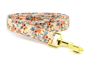Les Fleurs Rosa Fabric Dog Leash - Peach