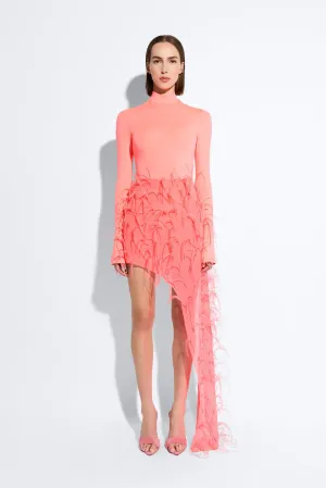 Lightweight Georgette Skirt With Feathers