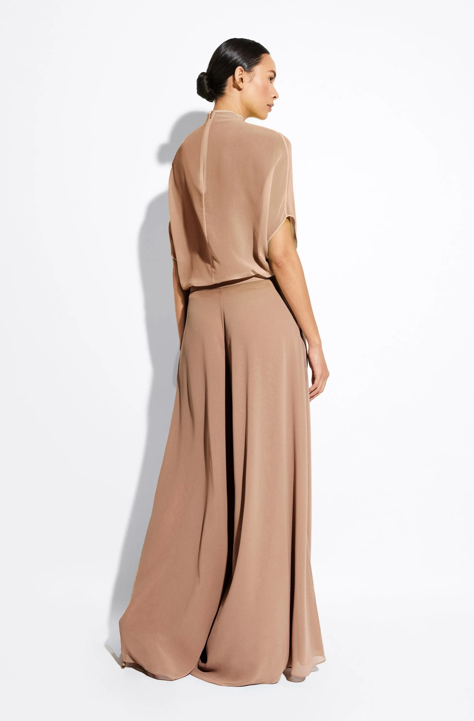 Lightweight Georgette Wide Leg Pant With Pockets