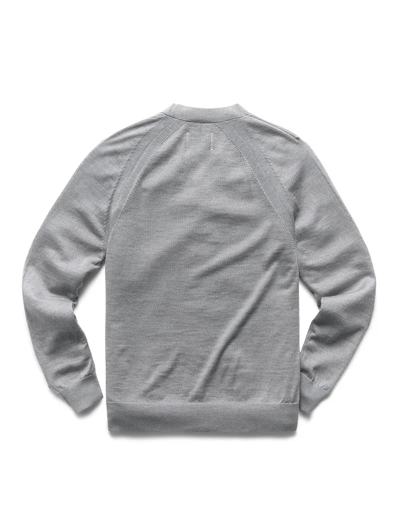 Lightweight Merino Harry Cardigan Heather Grey