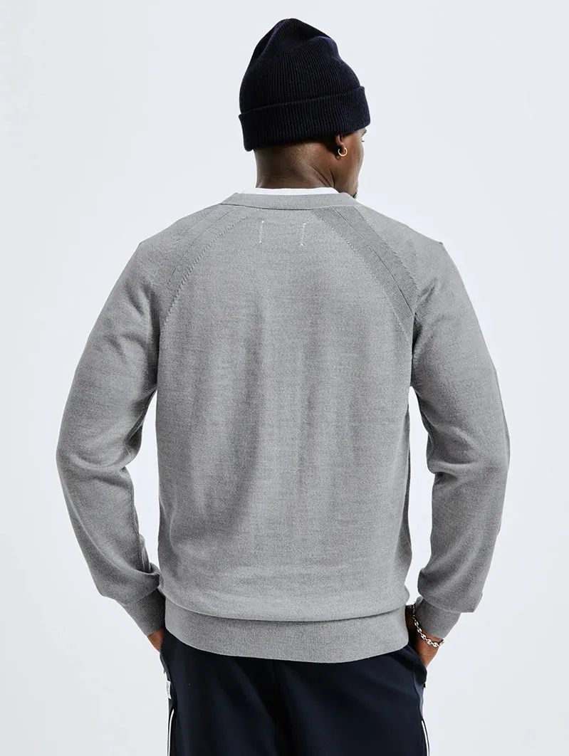 Lightweight Merino Harry Cardigan Heather Grey
