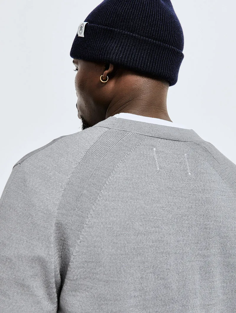 Lightweight Merino Harry Cardigan Heather Grey