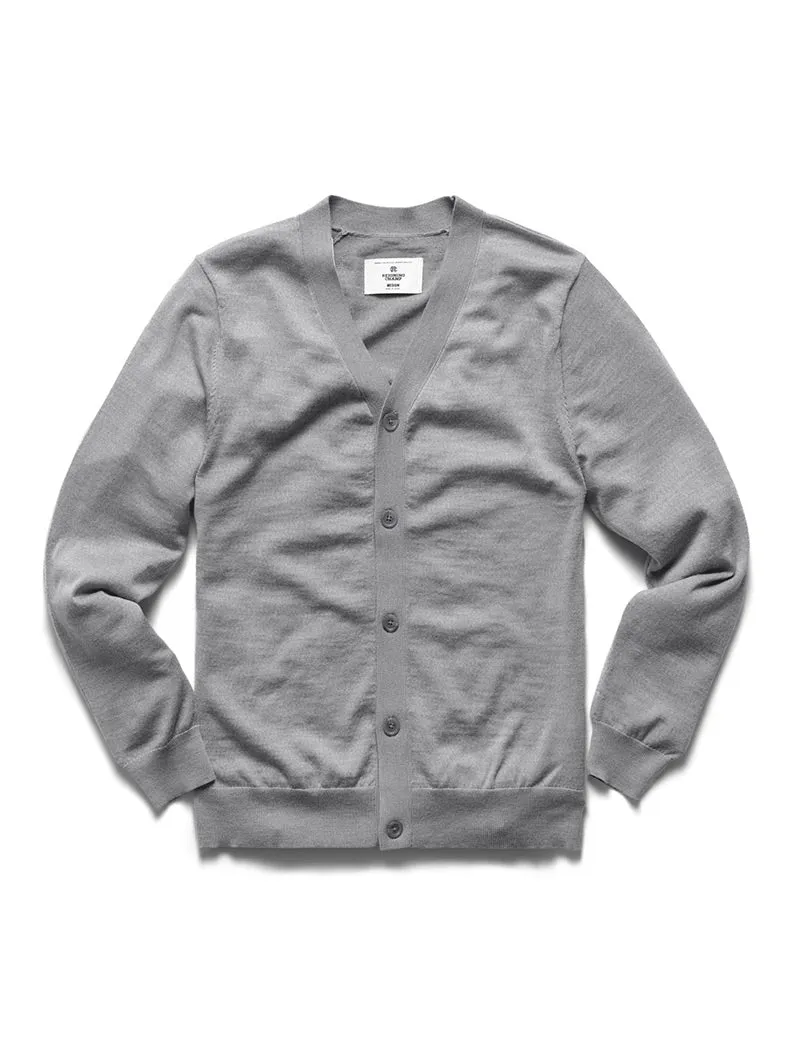 Lightweight Merino Harry Cardigan Heather Grey