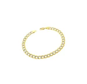 [Lightweight] Two-tone Italian Cuban Bracelet (14K)