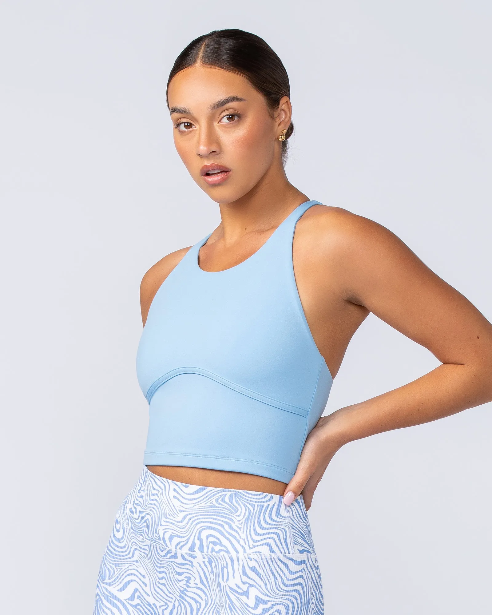 Limitless Cropped Active Tank - Pacific Blue