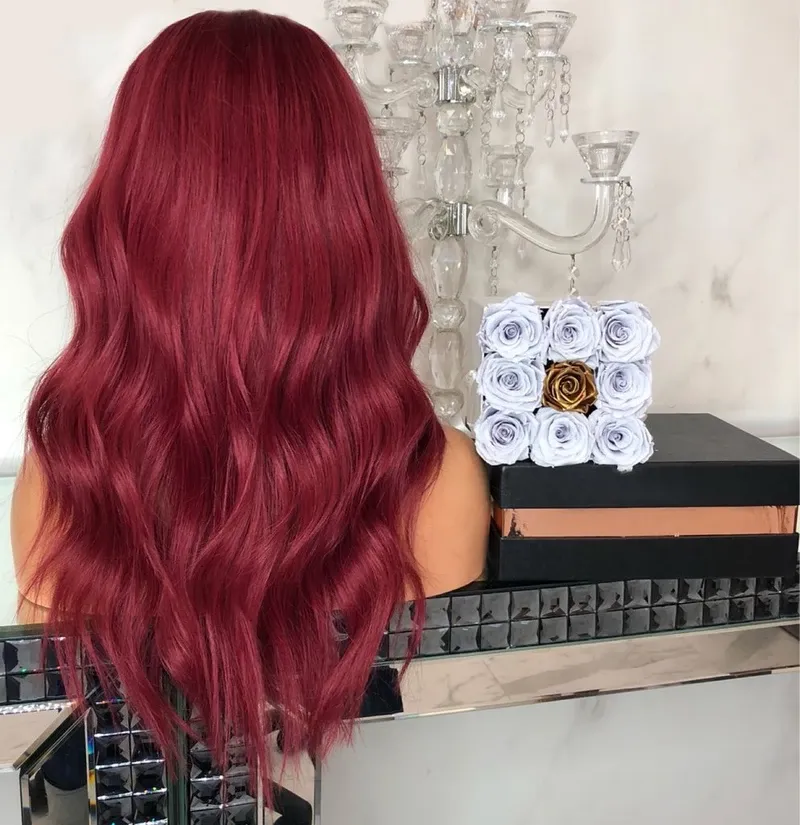 Long wavy red