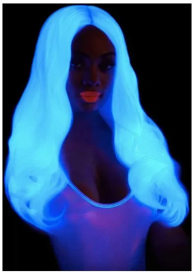 Long Wavy Wig - UV White