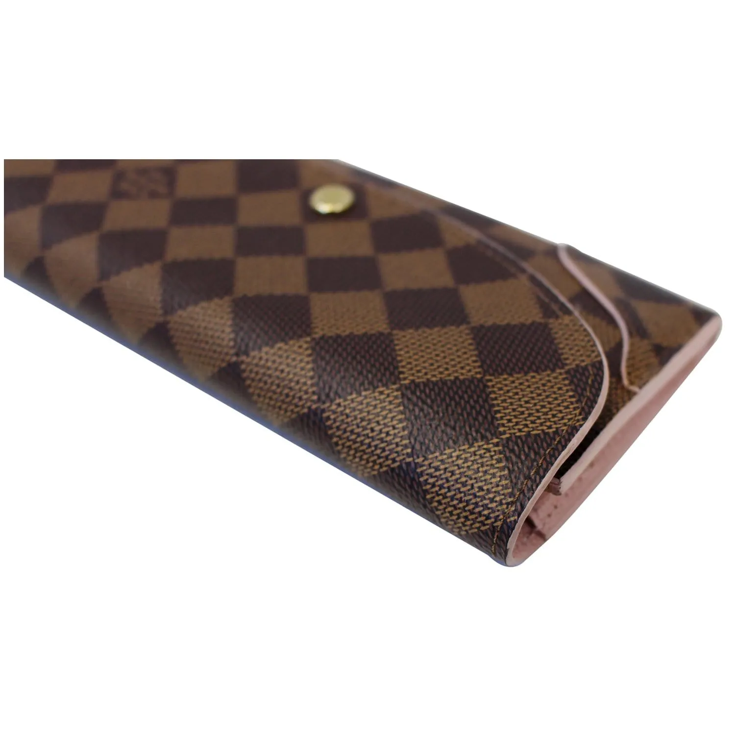 LOUIS VUITTON Caissa Damier Ebene Wallet Rose Ballerine