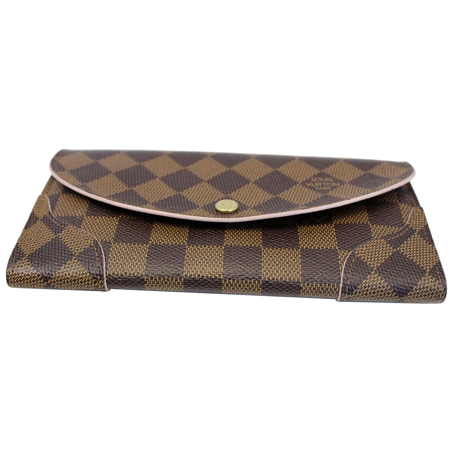 LOUIS VUITTON Caissa Damier Ebene Wallet Rose Ballerine