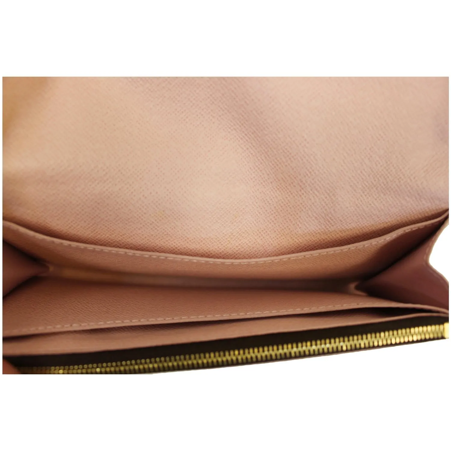 LOUIS VUITTON Caissa Damier Ebene Wallet Rose Ballerine