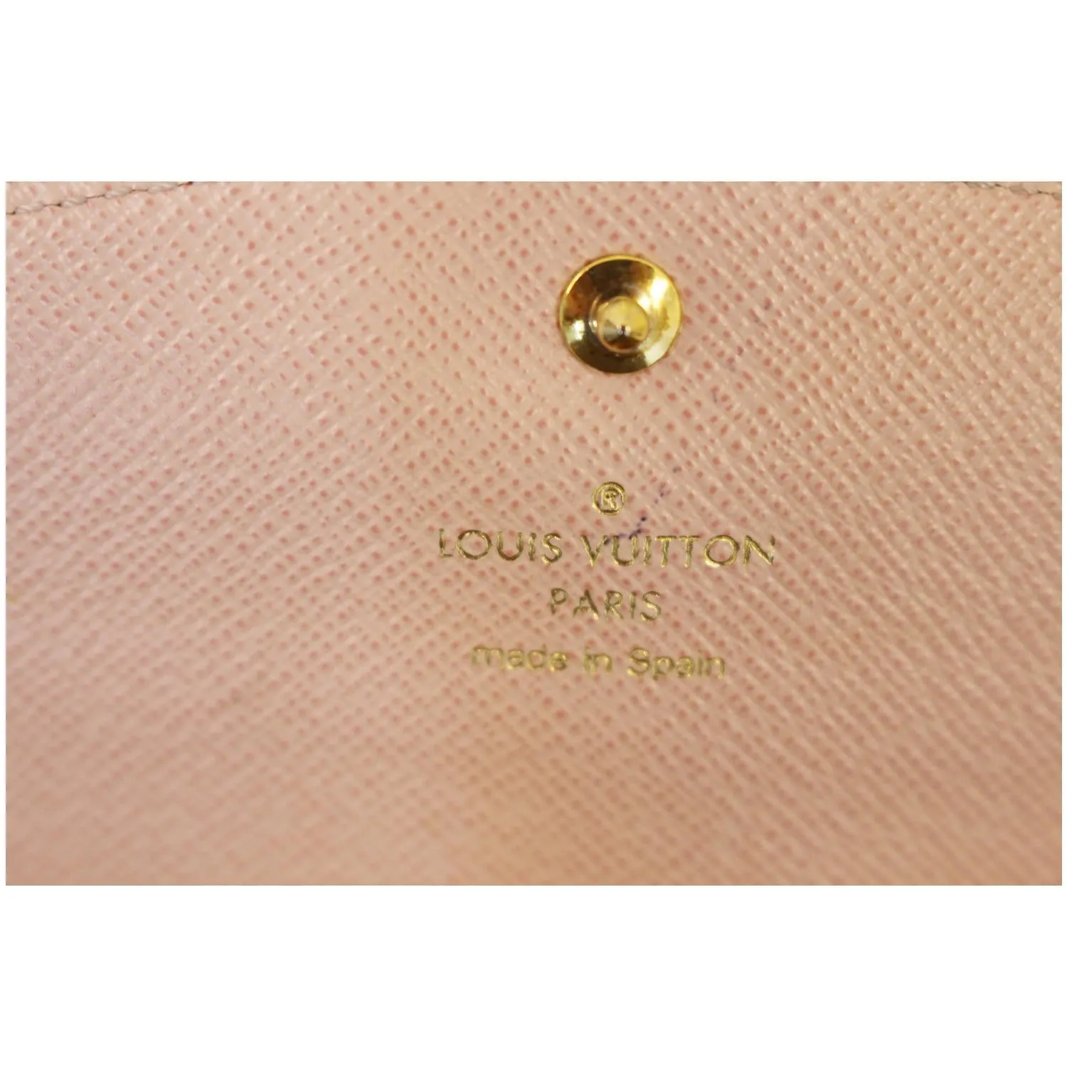 LOUIS VUITTON Caissa Damier Ebene Wallet Rose Ballerine