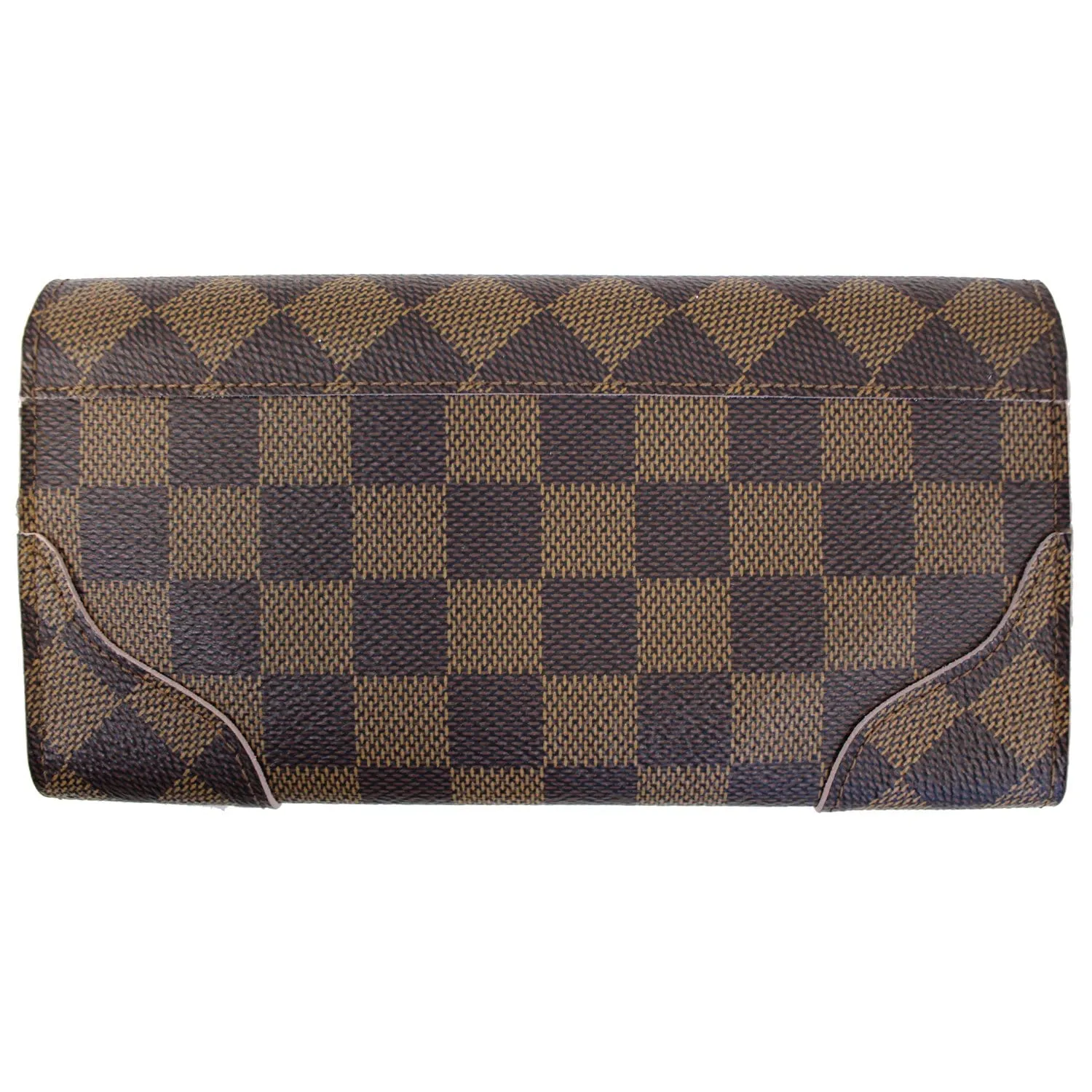 LOUIS VUITTON Caissa Damier Ebene Wallet Rose Ballerine