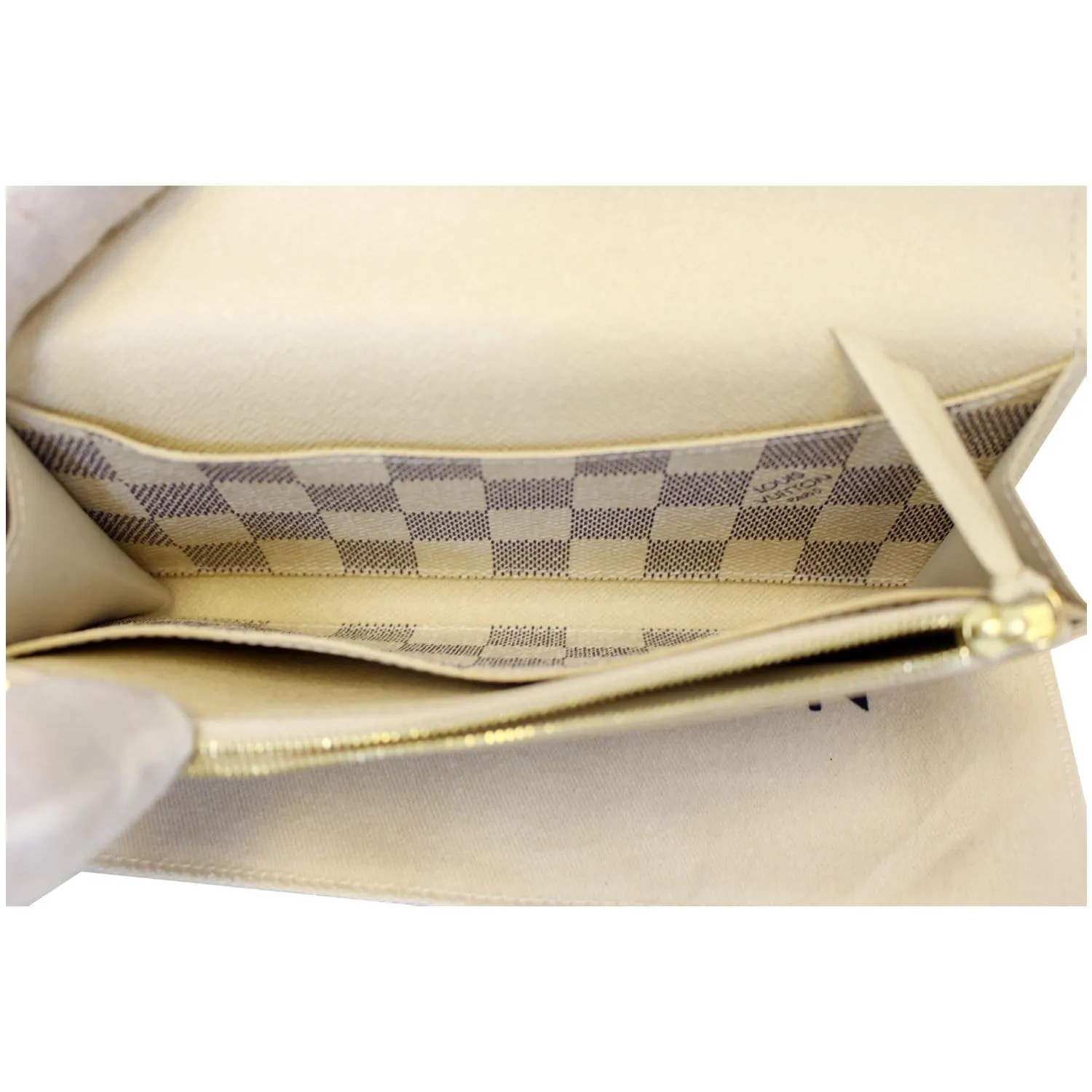 LOUIS VUITTON Emilie Damier Azur Wallet White