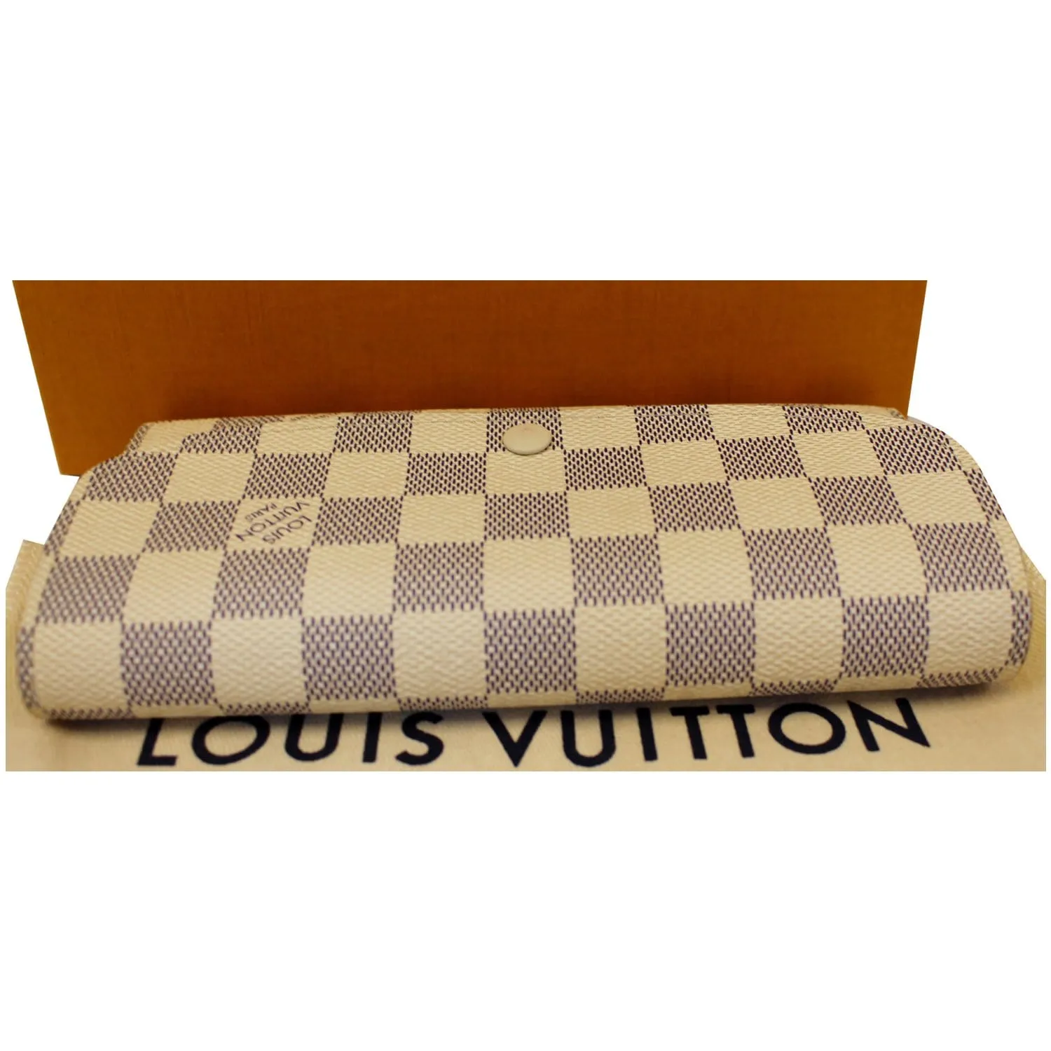 LOUIS VUITTON Emilie Damier Azur Wallet White