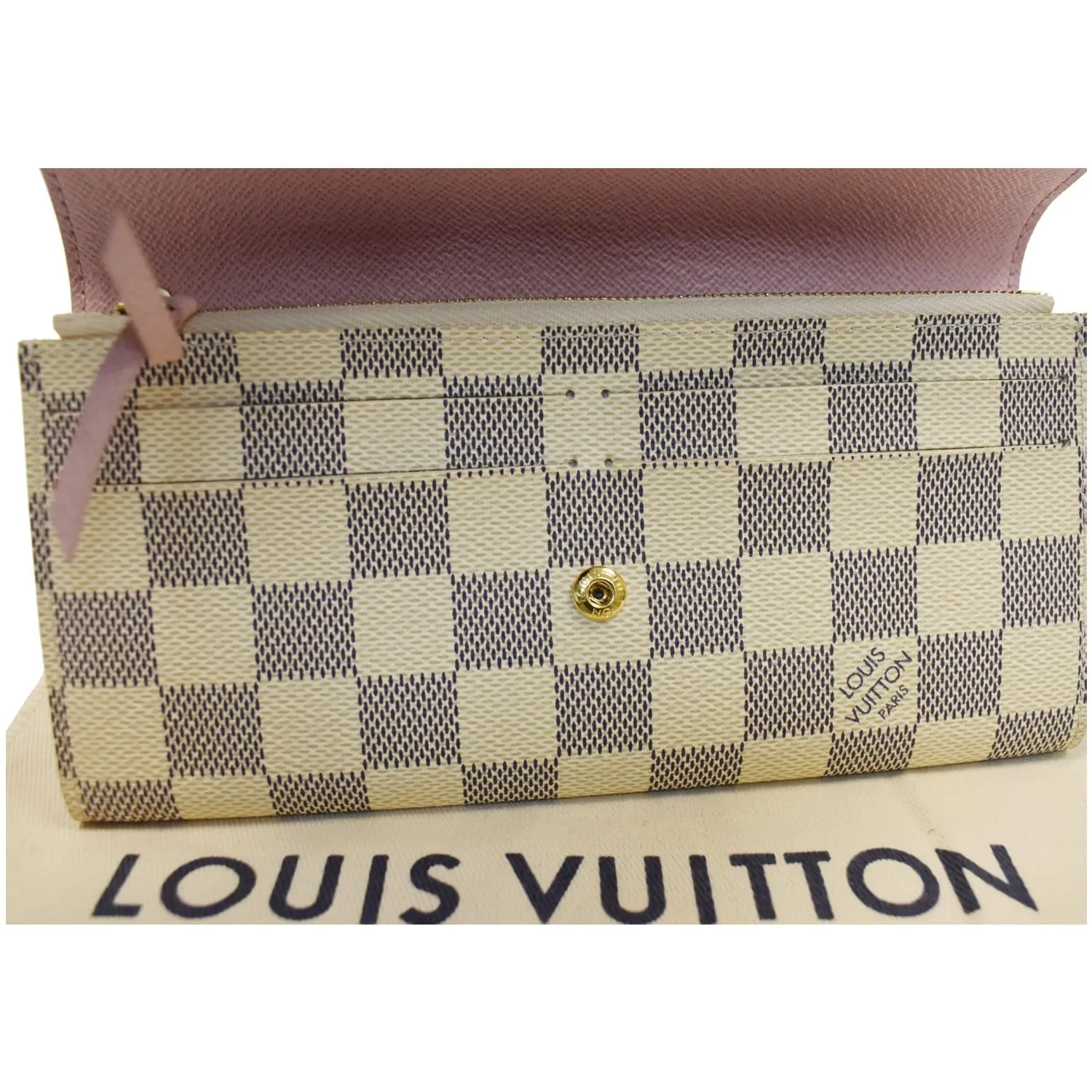 LOUIS VUITTON Emilie Damier Azur Wallet White