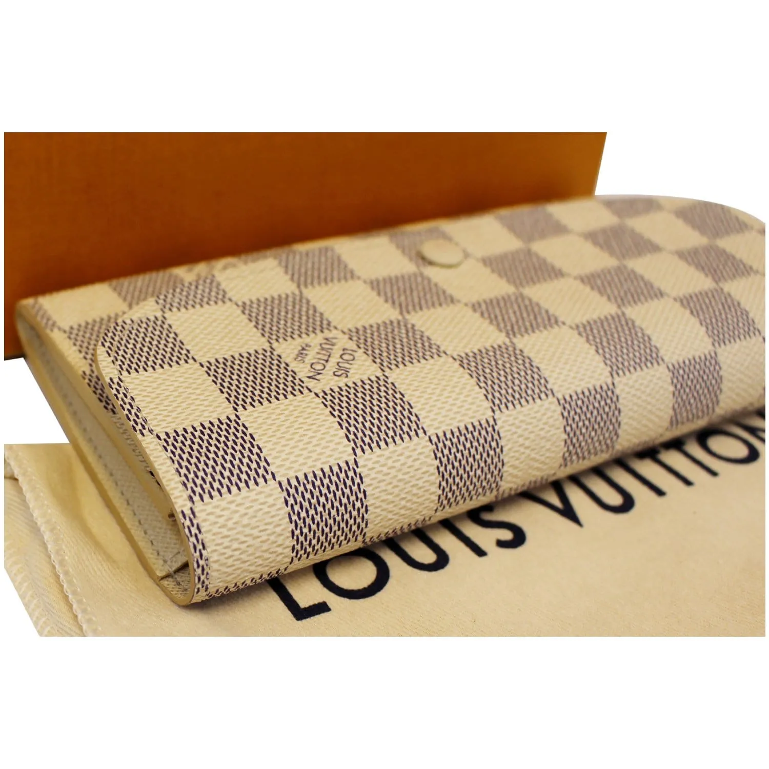LOUIS VUITTON Emilie Damier Azur Wallet White