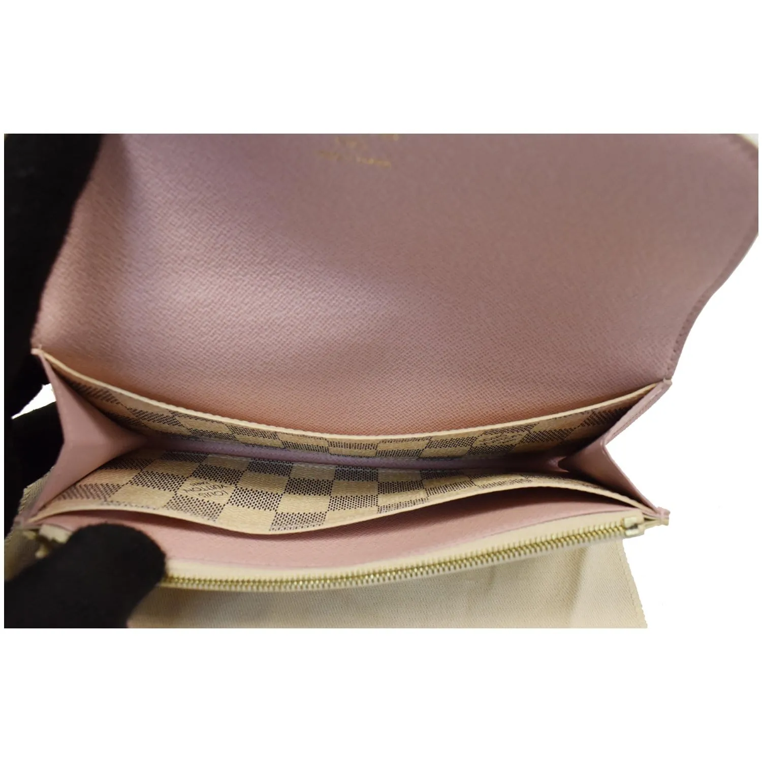 LOUIS VUITTON Emilie Damier Azur Wallet White