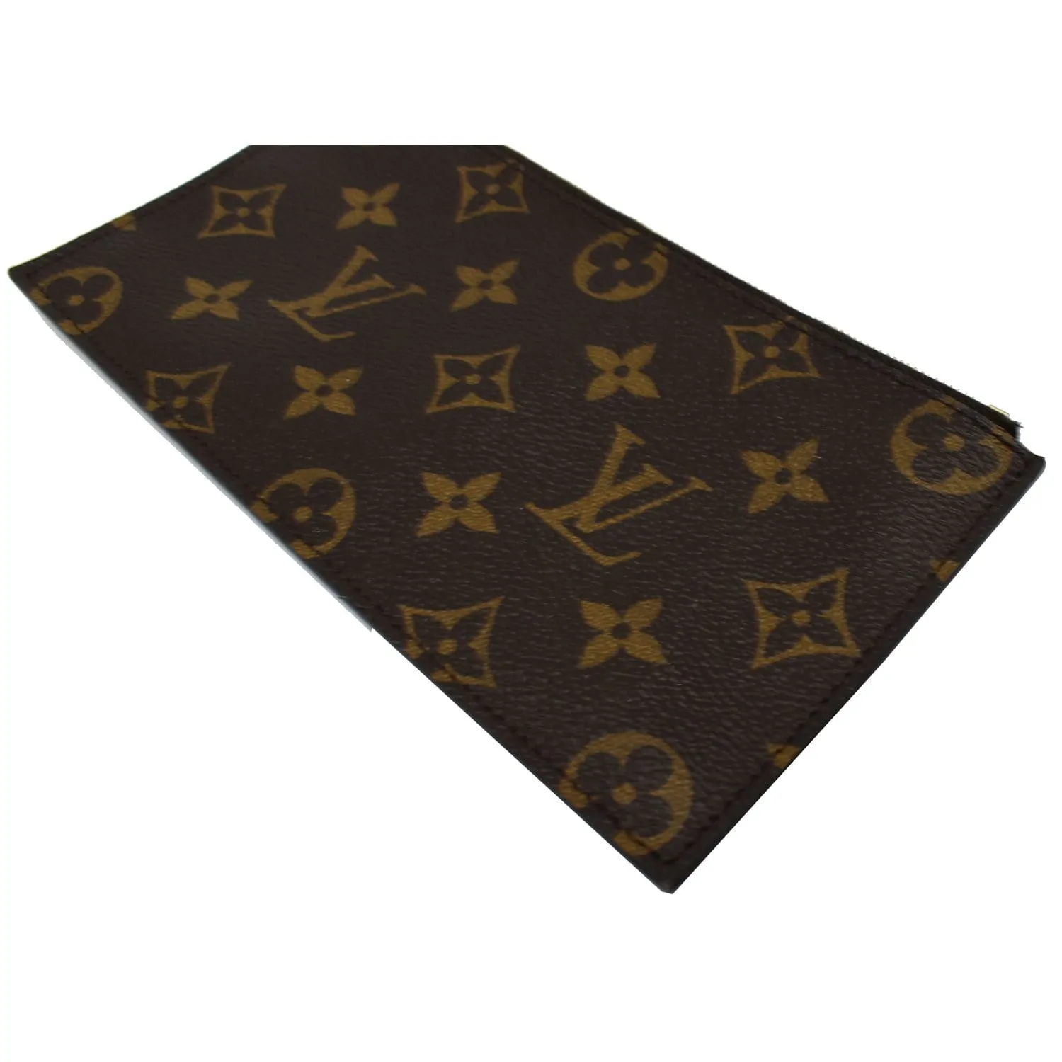 LOUIS VUITTON Felicie Zippered Monogram Canvas Insert Pouch Brown