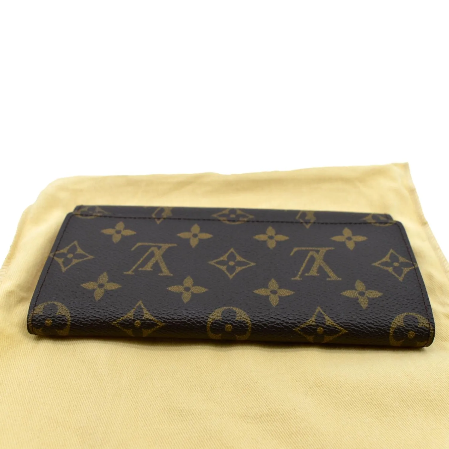 LOUIS VUITTON Fold Over Monogram Canvas Wallet Brown