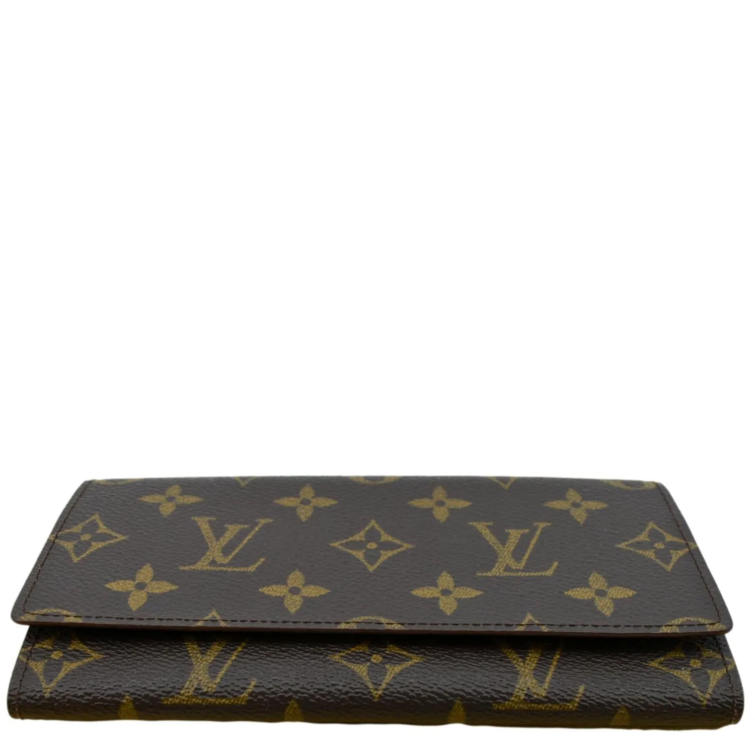 LOUIS VUITTON Fold Over Monogram Canvas Wallet Brown