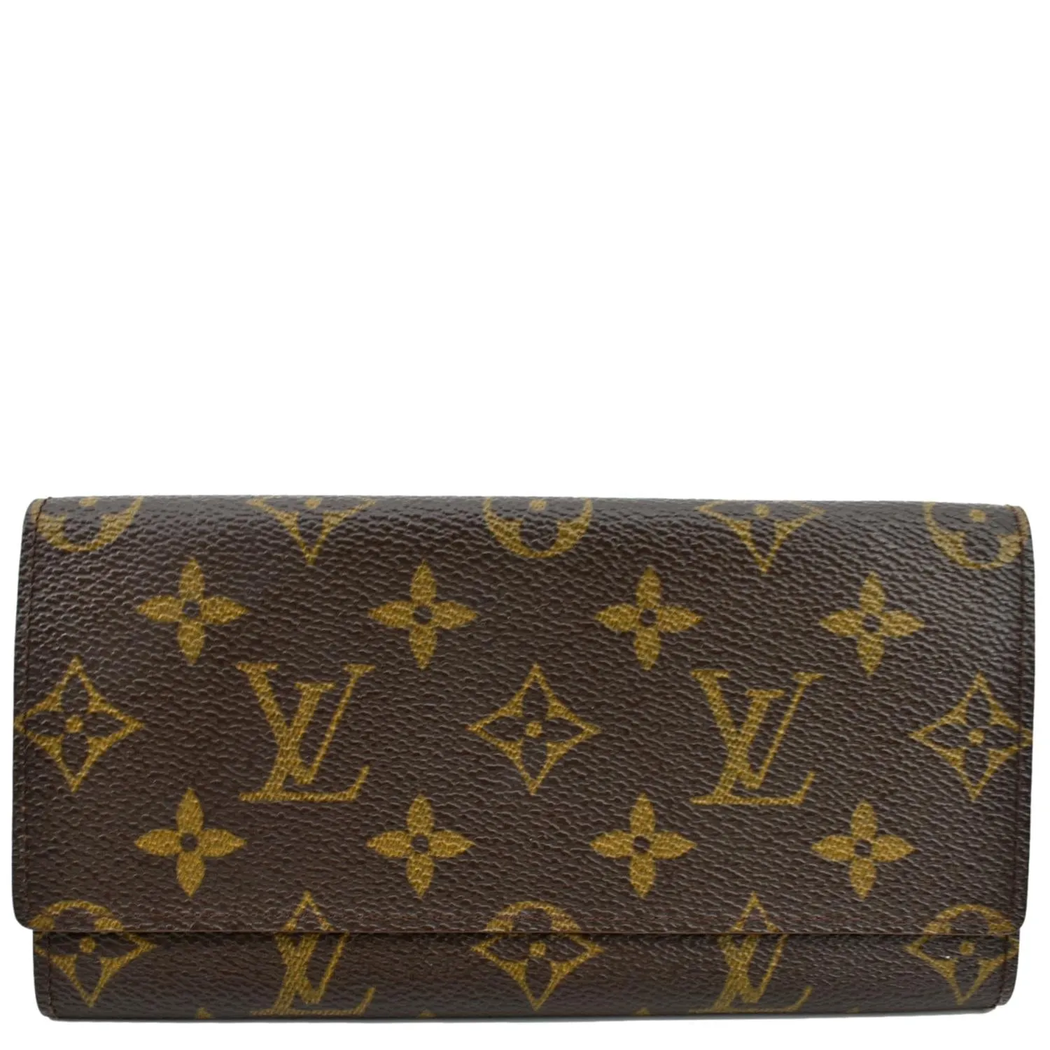 LOUIS VUITTON Fold Over Monogram Canvas Wallet Brown