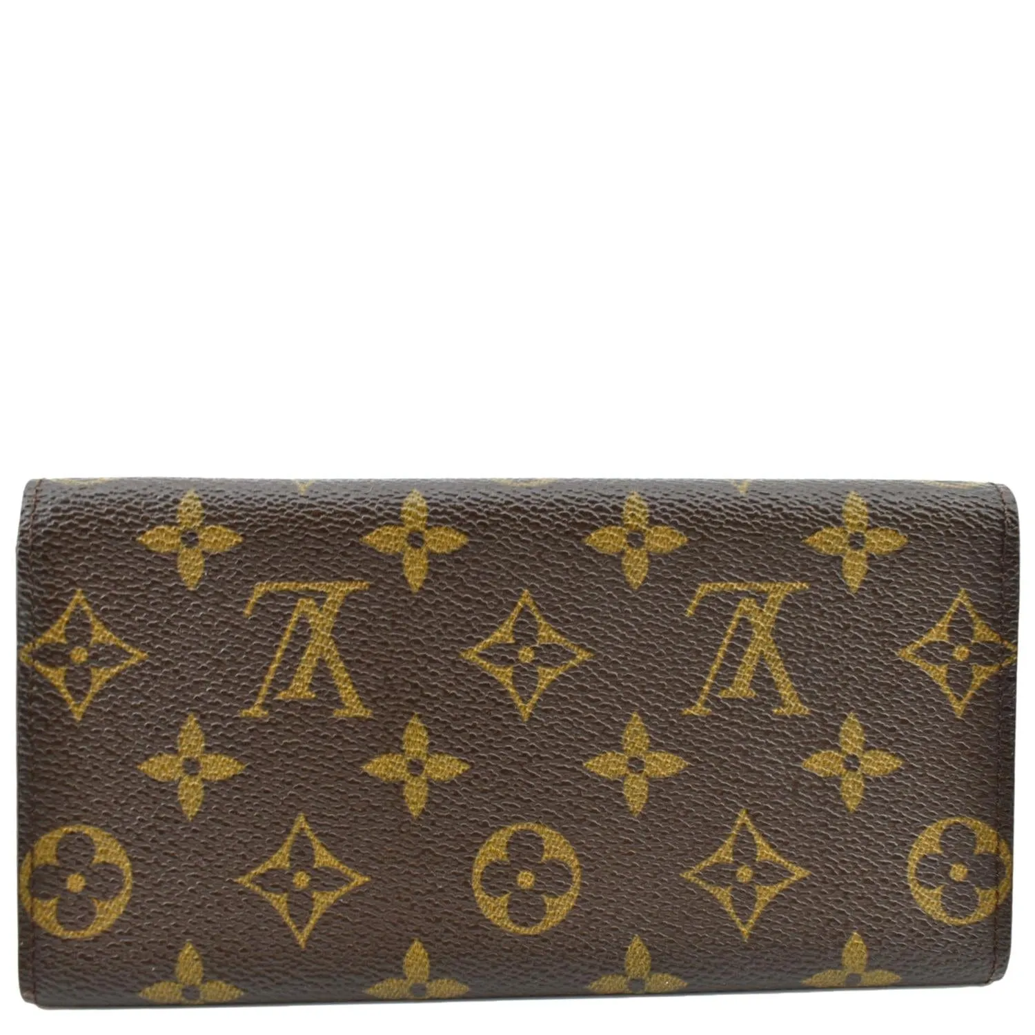 LOUIS VUITTON Fold Over Monogram Canvas Wallet Brown