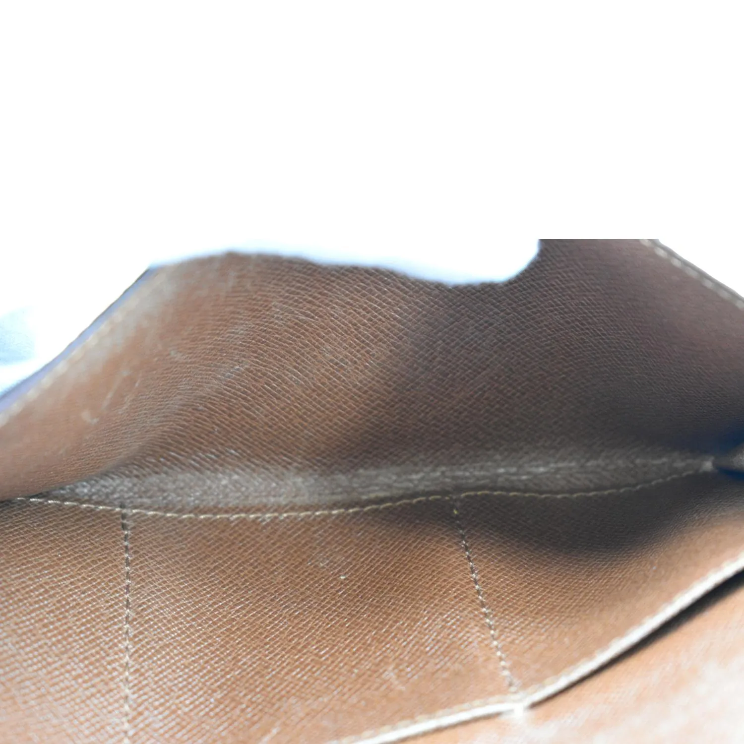 LOUIS VUITTON Fold Over Monogram Canvas Wallet Brown