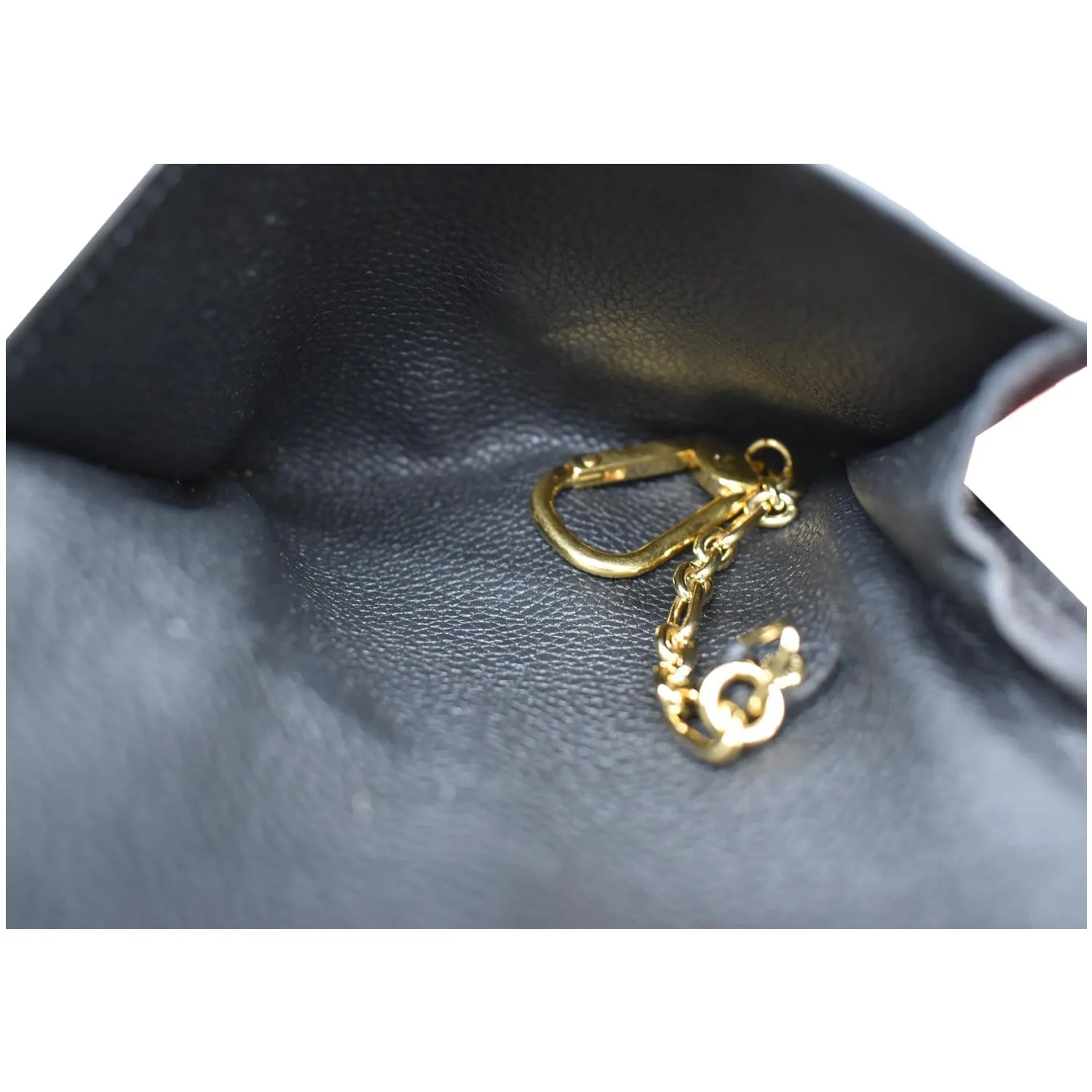 LOUIS VUITTON Key Pouch Empreinte Leather Wallet Noir