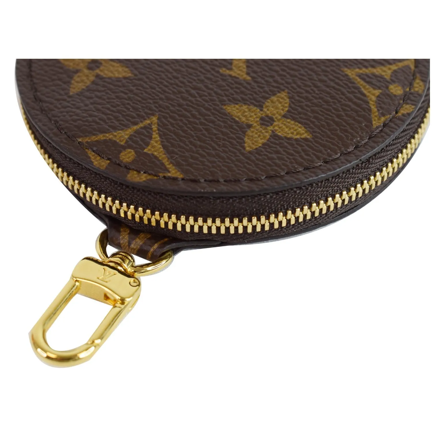 LOUIS VUITTON Monogram Canvas Round Zipped Coin Purse Brown