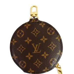 LOUIS VUITTON Monogram Canvas Round Zipped Coin Purse Brown