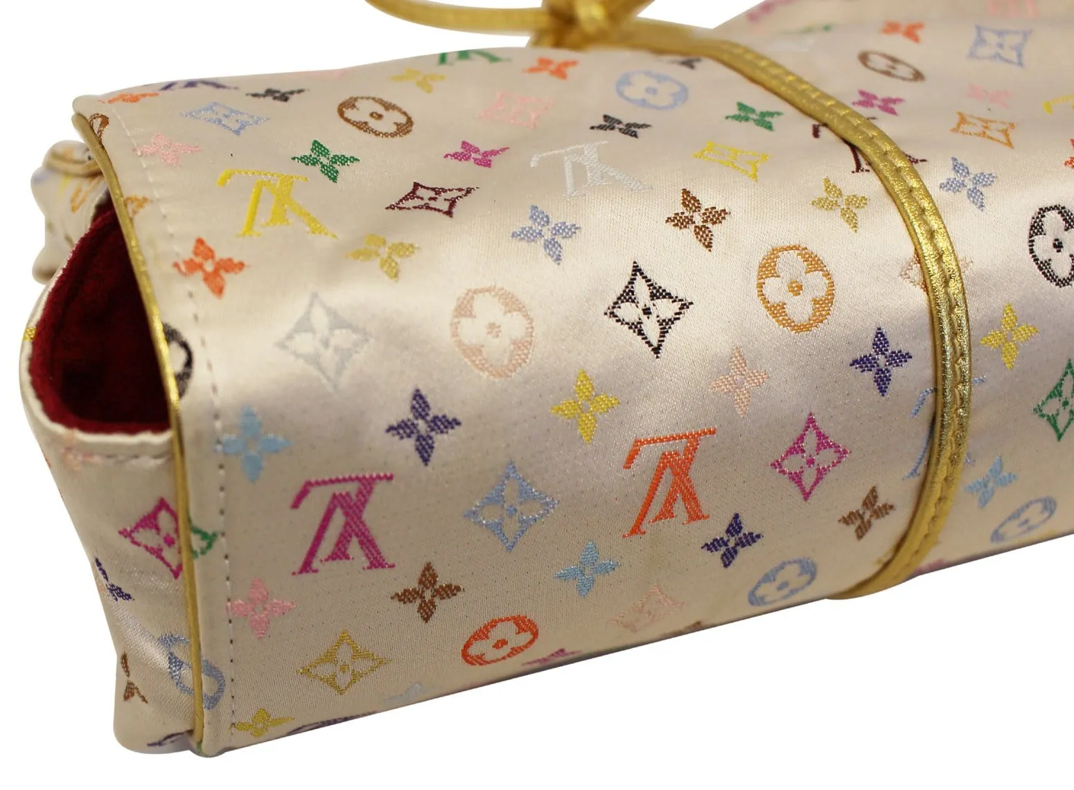 LOUIS VUITTON Monogram Multicolor Satin Trousse Bijoux Jewellery Case