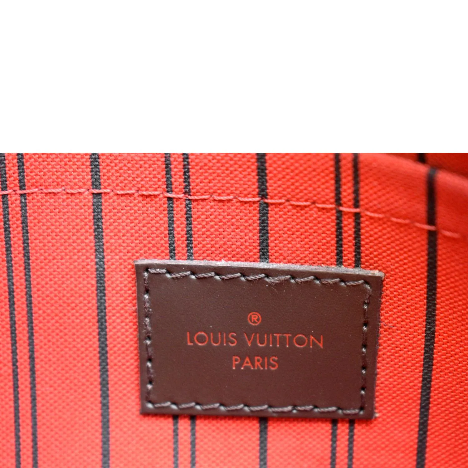 LOUIS VUITTON Neverfull Damier Ebene Pochette Wristlet Pouch Brown
