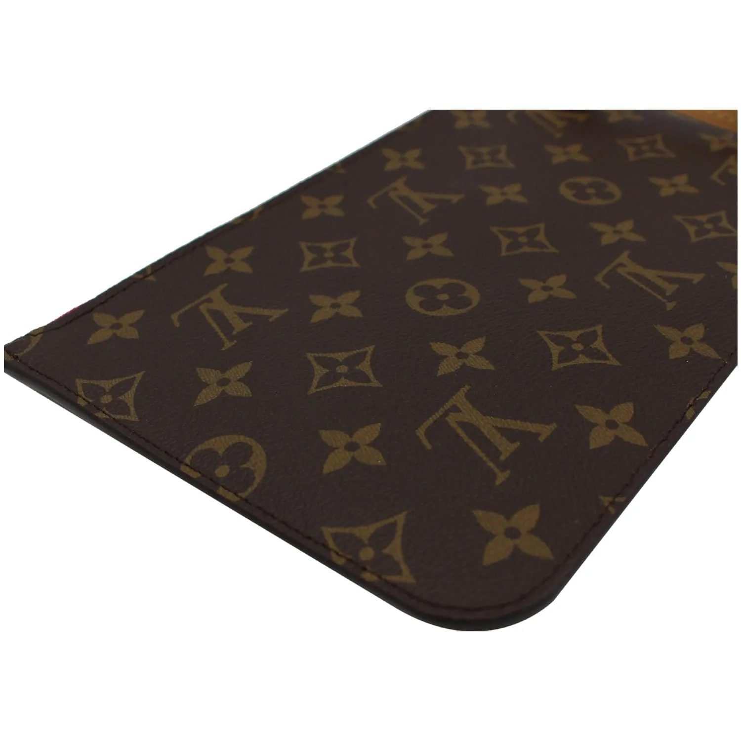 LOUIS VUITTON Neverfull MM Monogram Canvas Pochette Wristlet Pouch Fuchsia